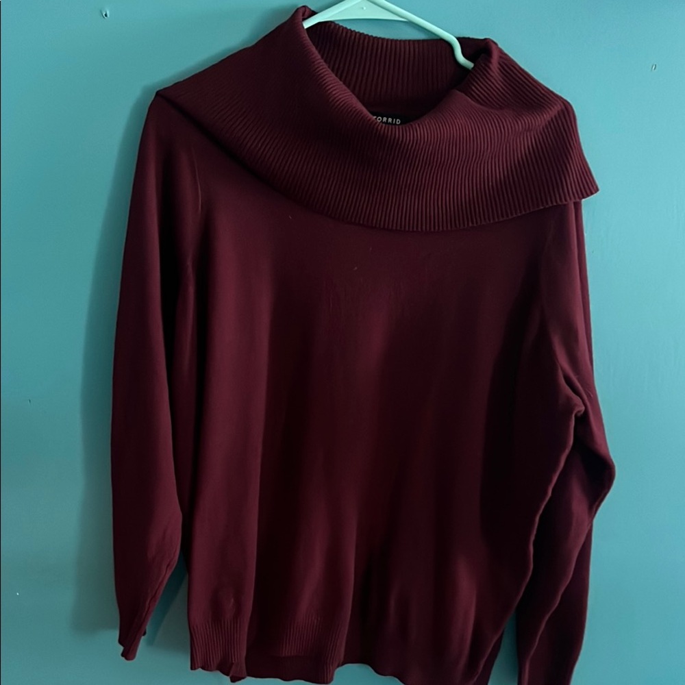 Burgundy Cowl Neck Sweater